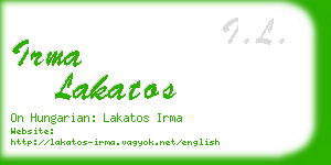 irma lakatos business card